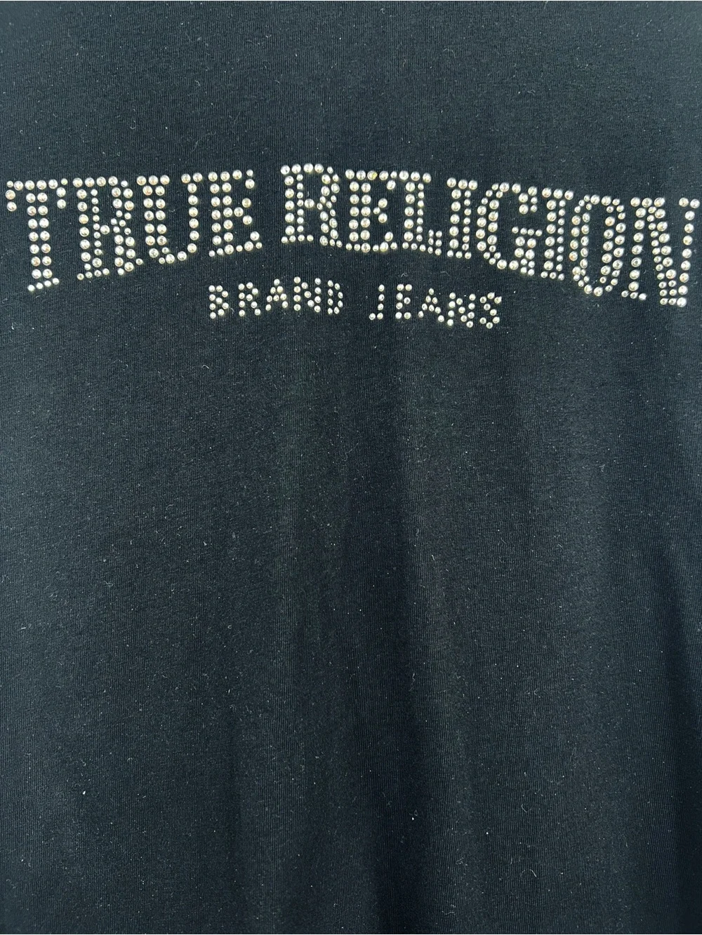 True Religion NWT Men's Studded Arch Logo Tee in Black size Large